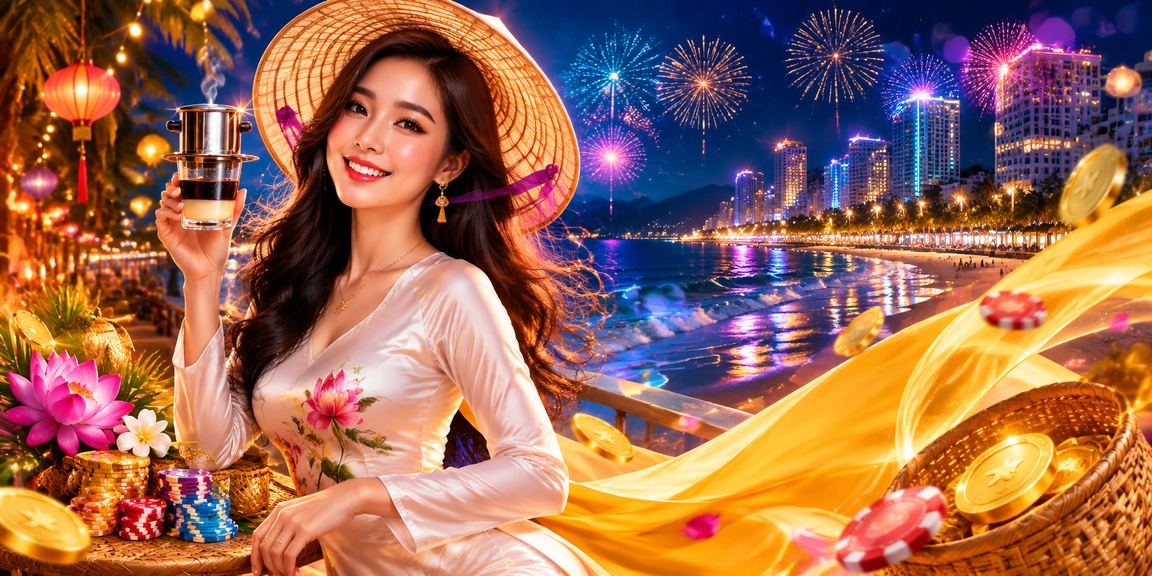 Người dùng tại Nha Trang trải nghiệm ứng dụng casino trực tuyến với nón lá truyền thống